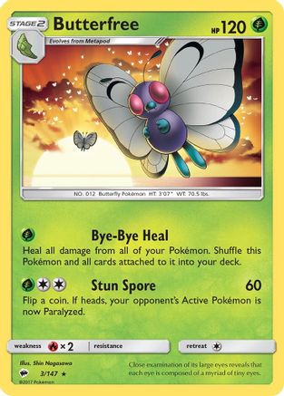 Butterfree 3/147 - SM Burning Shadows Reverse Holofoil