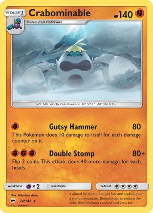 Crabominable 74/147 - SM Burning Shadows Reverse Holofoil