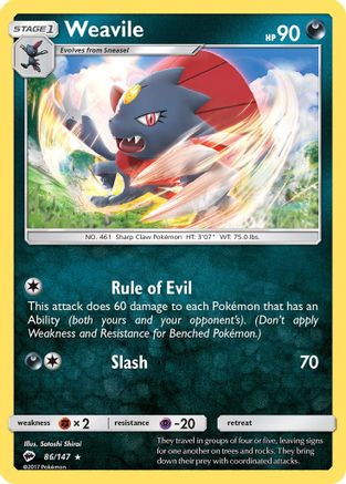 Weavile 86/147 - SM Burning Shadows