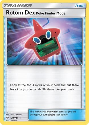 Rotom Dex Poke Finder Mode 122/147 - SM Burning Shadows Reverse Holofoil