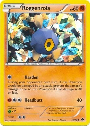 Roggenrola - 49/98 (Cracked Ice Holo) 49 - Blister Exclusives Holofoil
