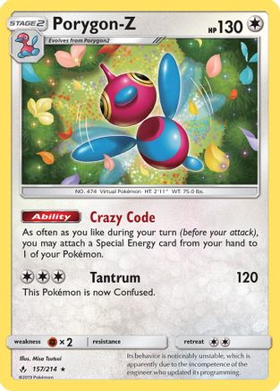 Porygon-Z 157/214 - SM Unbroken Bonds Holofoil