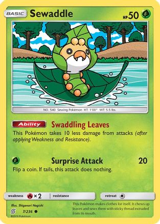 Sewaddle (7) 7/236 - SM Unified Minds Reverse Holofoil