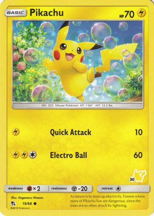 Pikachu - 19/68 (#30 Pikachu Stamped) 19 - Battle Academy