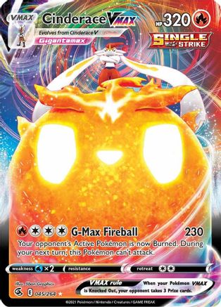 Cinderace VMAX 45/264 - SWSH08 Fusion Strike Holofoil