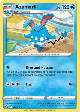 Azumarill 59/264 - SWSH08 Fusion Strike Reverse Holofoil