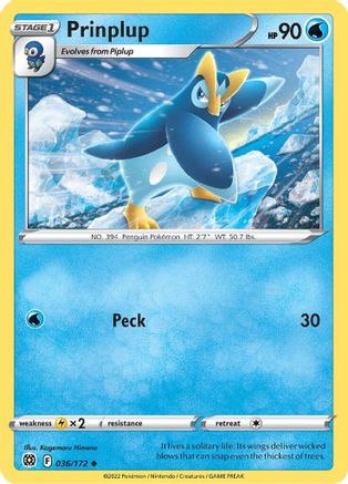 Prinplup 36/172 - SWSH09 Brilliant Stars Reverse Holofoil