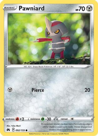 Pawniard (92) 92/159 - Crown Zenith Reverse Holofoil