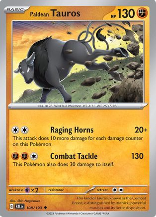 Paldean Tauros - 108/193 108 - SV02 Paldea Evolved Reverse Holofoil