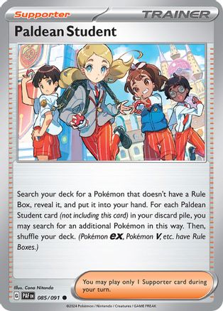 Paldean Student - 085/091 85 - SV Paldean Fates Reverse Holofoil
