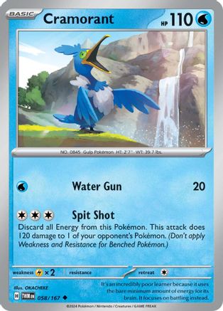 Cramorant - 058/167 58 - SV06 Twilight Masquerade Reverse Holofoil