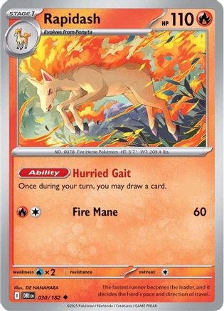 Rapidash - 030/182 30 - SV10 Destined Rivals Reverse Holofoil