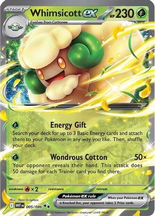 Whimsicott ex - 005/086 5 - SV White Flare Holofoil