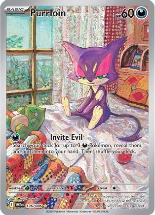 Purrloin - 134/086 134 - SV White Flare Holofoil