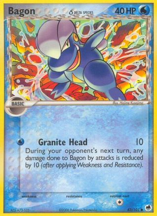 Bagon (Delta Species) 43/101 - Dragon Frontiers Reverse Holofoil