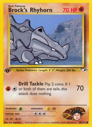 Brock's Rhyhorn (70) 70/132 - Gym Heroes Unlimited