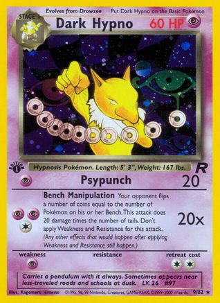 Dark Hypno (9) 9/82 - Team Rocket Unlimited Holofoil