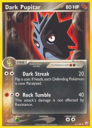 Dark Pupitar - 041/109 41/109 - Team Rocket Returns Reverse Holofoil
