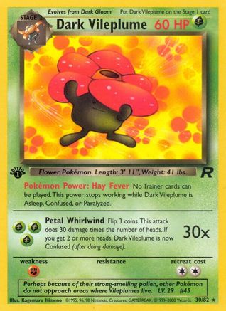 Dark Vileplume (30) 30/82 - Team Rocket Unlimited