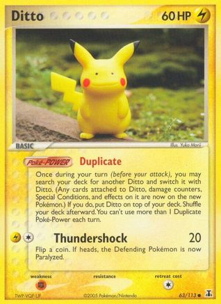 Ditto - 63/113 (Pikachu) 63/113 - Delta Species
