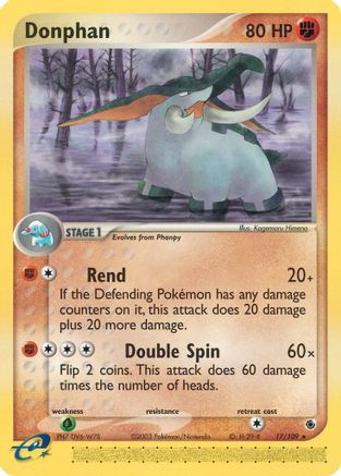 Donphan 17/109 - Ruby and Sapphire Reverse Holofoil