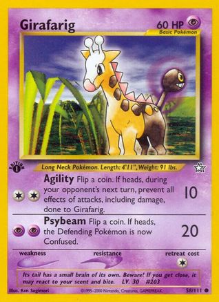 Girafarig 58/111 - Neo Genesis 1st Edition