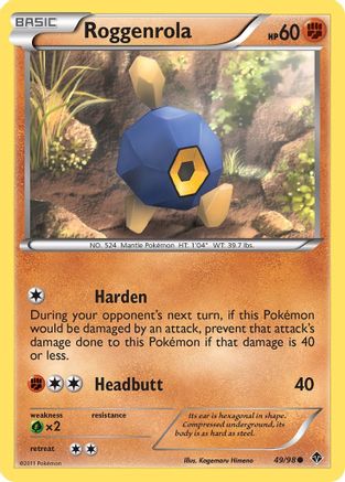Roggenrola (49) 49/98 - Emerging Powers Reverse Holofoil