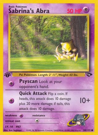 Sabrina's Abra (94) 94/132 - Gym Challenge Unlimited
