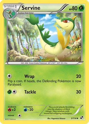 Servine (3) 3/114 - Black and White Reverse Holofoil