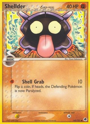Shellder (Delta Species) 63/101 - Dragon Frontiers Reverse Holofoil