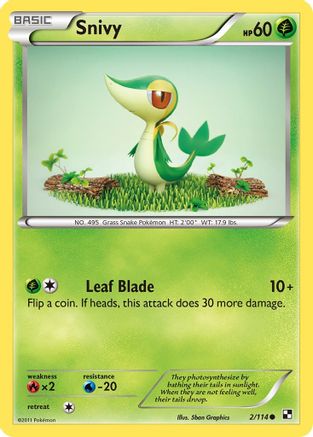 Snivy (2) 2/114 - Black and White Reverse Holofoil
