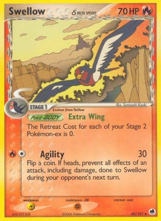 Swellow (Delta Species) 40/101 - Dragon Frontiers