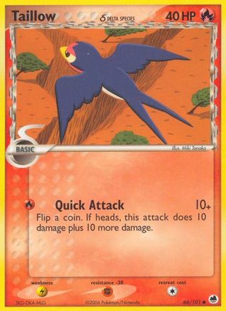 Taillow (Delta Species) 66/101 - Dragon Frontiers Reverse Holofoil