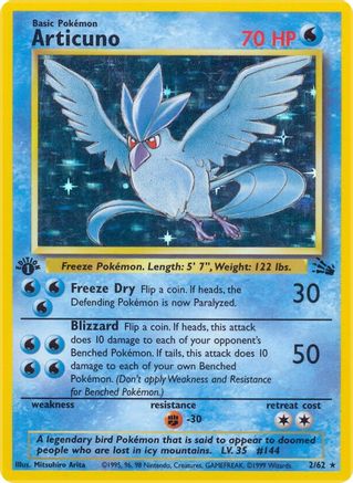 Articuno (2) 2/62 - Fossil 1st Edition Holofoil