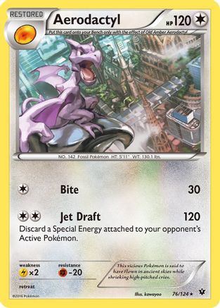 Aerodactyl 76/124 - XY  Fates Collide Reverse Holofoil