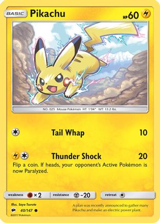 Pikachu 40/147 - SM  Burning Shadows