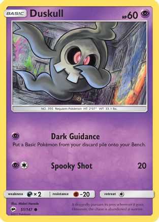 Duskull 51/147 - SM  Burning Shadows Reverse Holofoil