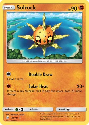 Solrock 69/147 - SM  Burning Shadows Reverse Holofoil