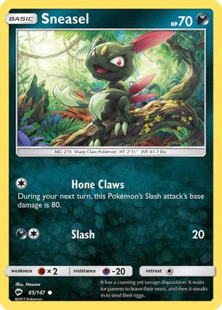 Sneasel 85/147 - SM  Burning Shadows Reverse Holofoil