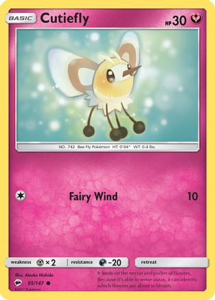 Cutiefly 95/147 - SM  Burning Shadows Reverse Holofoil