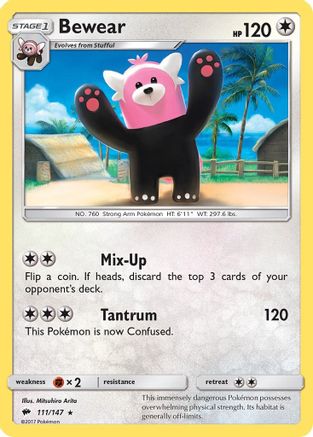 Bewear 111/147 - SM  Burning Shadows Reverse Holofoil