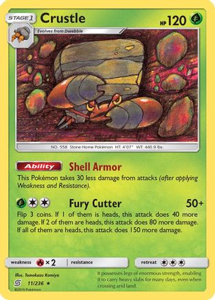 Crustle 11/236 - SM  Unified Minds Reverse Holofoil