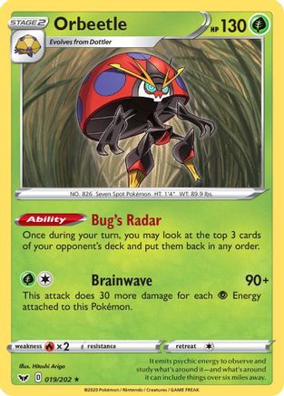 Orbeetle 19/202 - SWSH01 Sword & Shield Base Set Reverse Holofoil