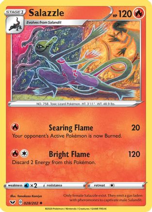 Salazzle 28/202 - SWSH01 Sword & Shield Base Set Reverse Holofoil