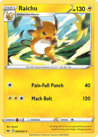 Raichu 66/202 - SWSH01 Sword & Shield Base Set