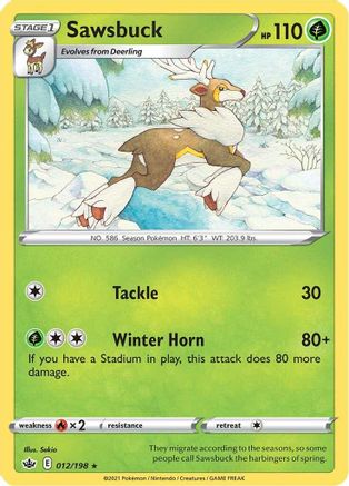 Sawsbuck 12/198 - SWSH06 Chilling Reign Reverse Holofoil
