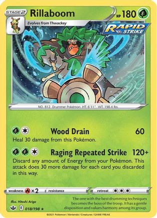 Rillaboom 18/198 - SWSH06 Chilling Reign Reverse Holofoil