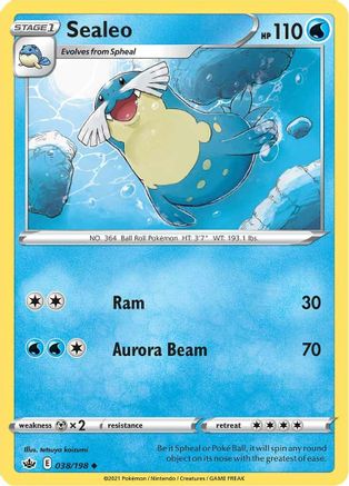 Sealeo 38/198 - SWSH06 Chilling Reign Reverse Holofoil