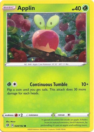 Applin - 020/192 (Cosmos Holo) 20 - Blister Exclusives Holofoil