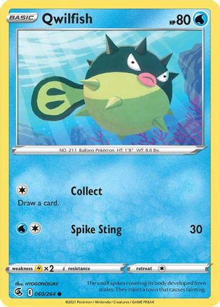 Qwilfish 60/264 - SWSH08 Fusion Strike Reverse Holofoil